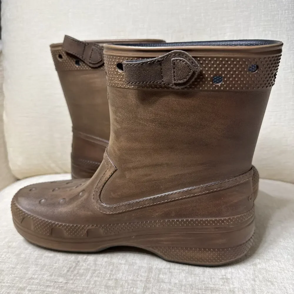 Huckberry x Crocs Classic Western Boot Brown, Size Men 8 Women’s 10 NWOT